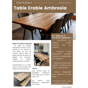 Dim Gray Table Érable Ambrosia