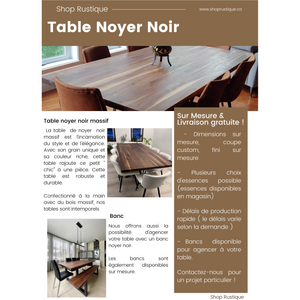 Dim Gray Table Noyer Noir